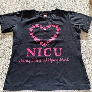 EUC Women's NICU Preemie Black Tshirt small super soft